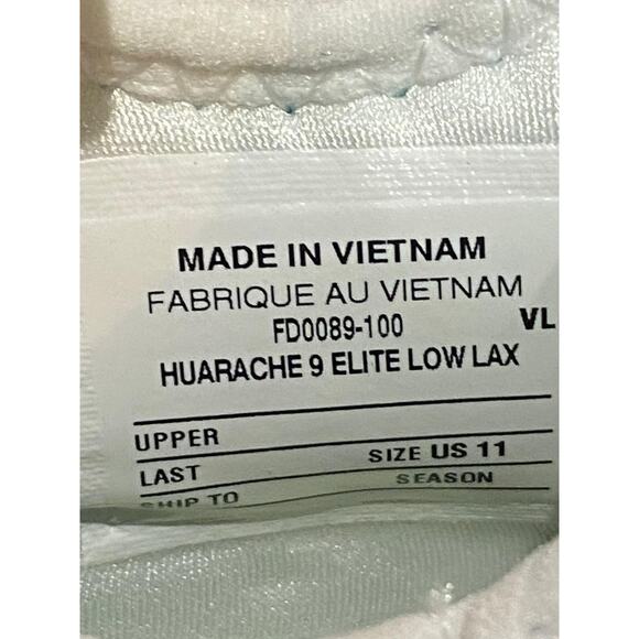 New Nike Men’s Sz 11 Huarache 9 Elite Low LAX 'White Metallic Vivid Gold. - Picture 6 of 6